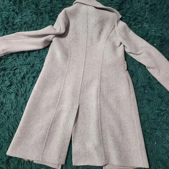 J.Crew Wool Blend Double-Breasted Coat Sz 2 – Gray Long Winter Jacket w/ Belt - Picture 11 of 11